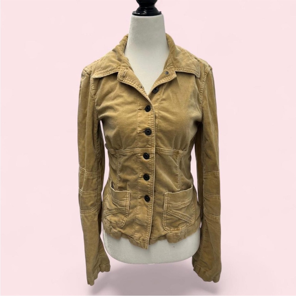 Vintage Y2K Tan Corduroy Fitted Jacket